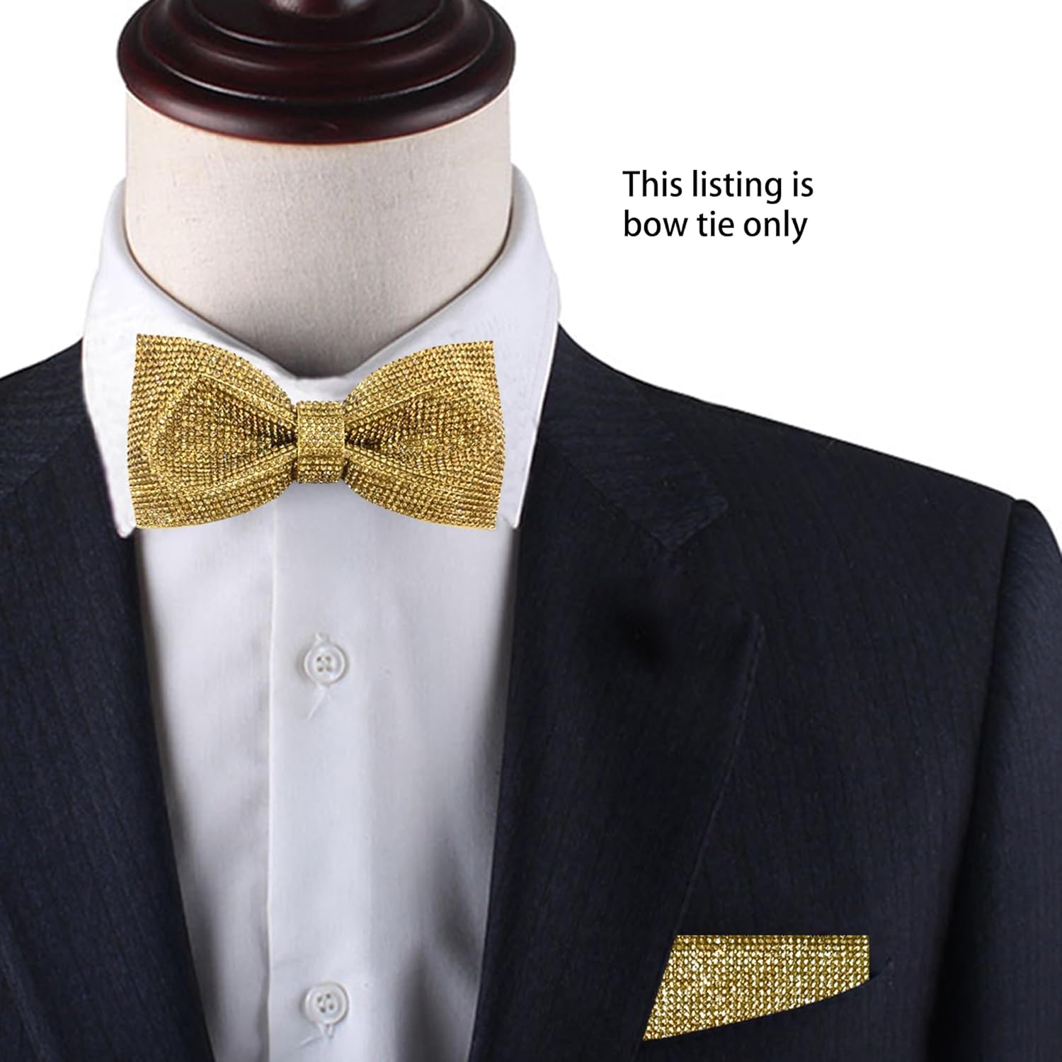 Rhinestones Bow Tie for men women | Crystal Bow tie with rhinestones | Pre-tied Bow Tie set| CK Bow Tie