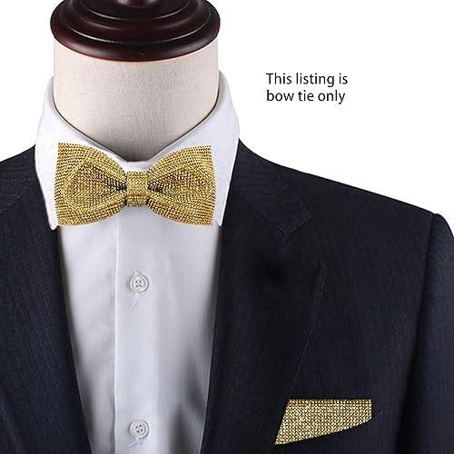 Miniatura 8 de Blue Crystal Rhinestones Pre-tied Bow Ties for men women  Formal Bowties with Adjustable Length  CK Bow Ties (Pocket Square Blue)