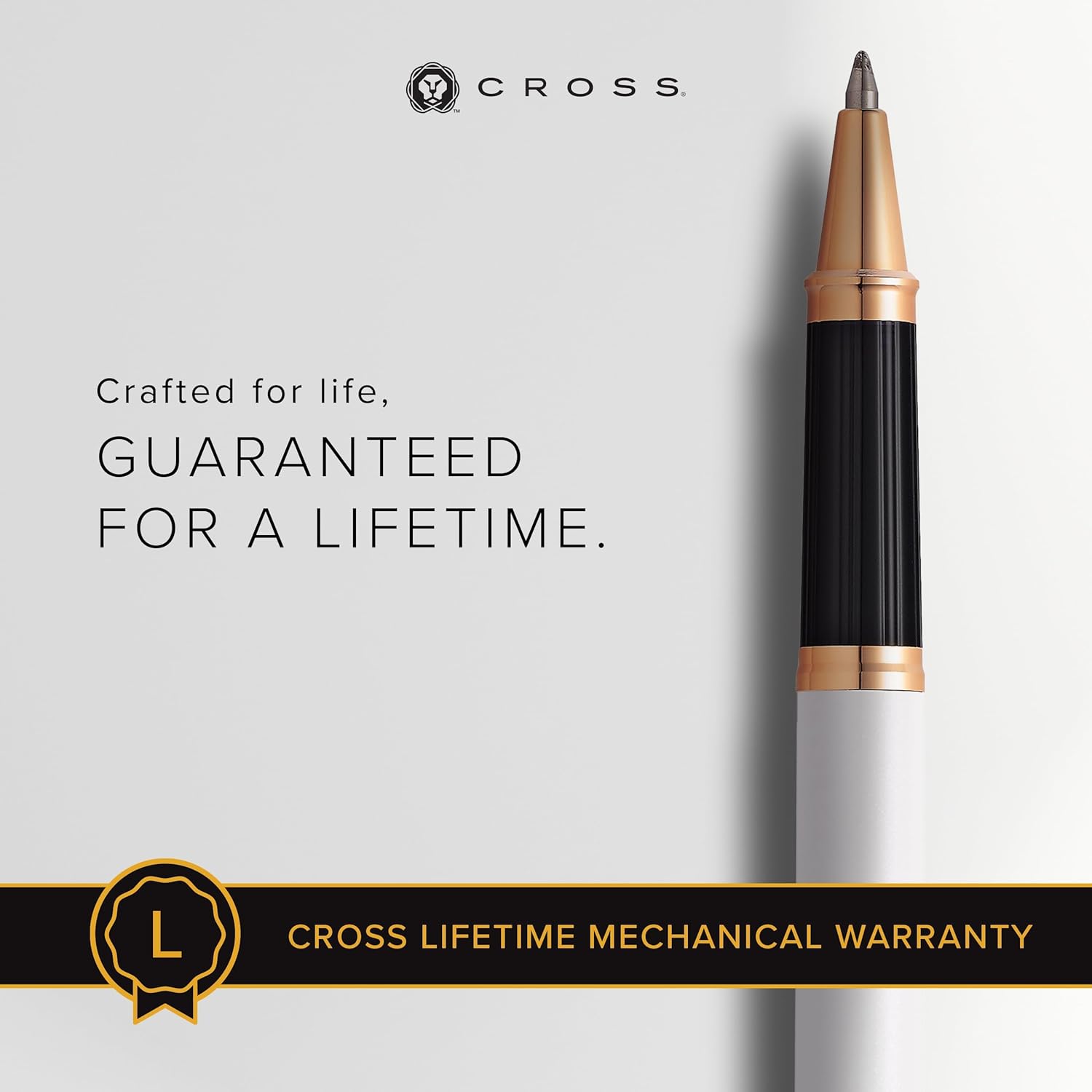 Cross Century II Pearlescent White Lacquer Rollerball Pen - Professional Pen for Everyday Use - Smooth Writing - Comfortable Grip - Black Ink - Durable Construction - Includes Gift Box