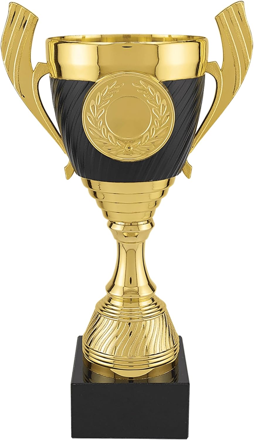 Premium Trophy Cup Award with Heavy Marble Base- 3 Sizes Fully Assembled Championship Prize for Sports, Corporate Recognition, Tournaments & Competitions