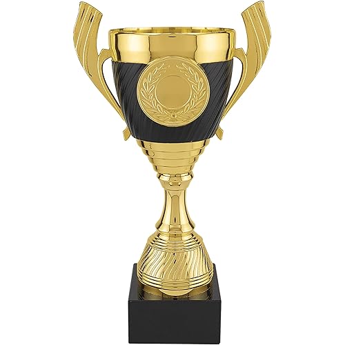Premium Trophy Cup Award with Heavy Marble Base- 3 Sizes Fully Assembled Championship Prize for Sports, Corporate Recognition, Tournaments & Competitions
