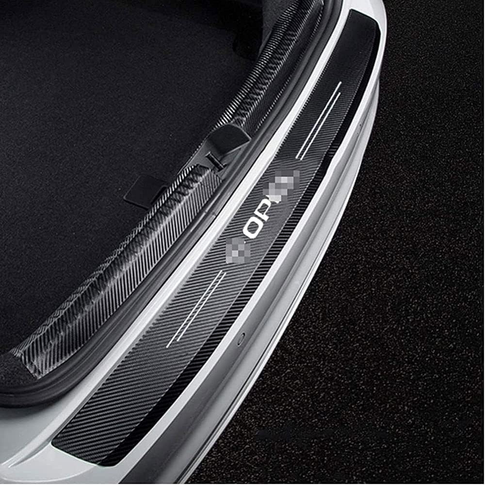Car Rear Bumper Protector ，for Opel Insignia Astra J H G Corsa Carbon Fiber Car Trunk Guard Plate Anti-Scratch Trunk Door Sill Protector Anti-Skid Protective Stickers Styling Accessories