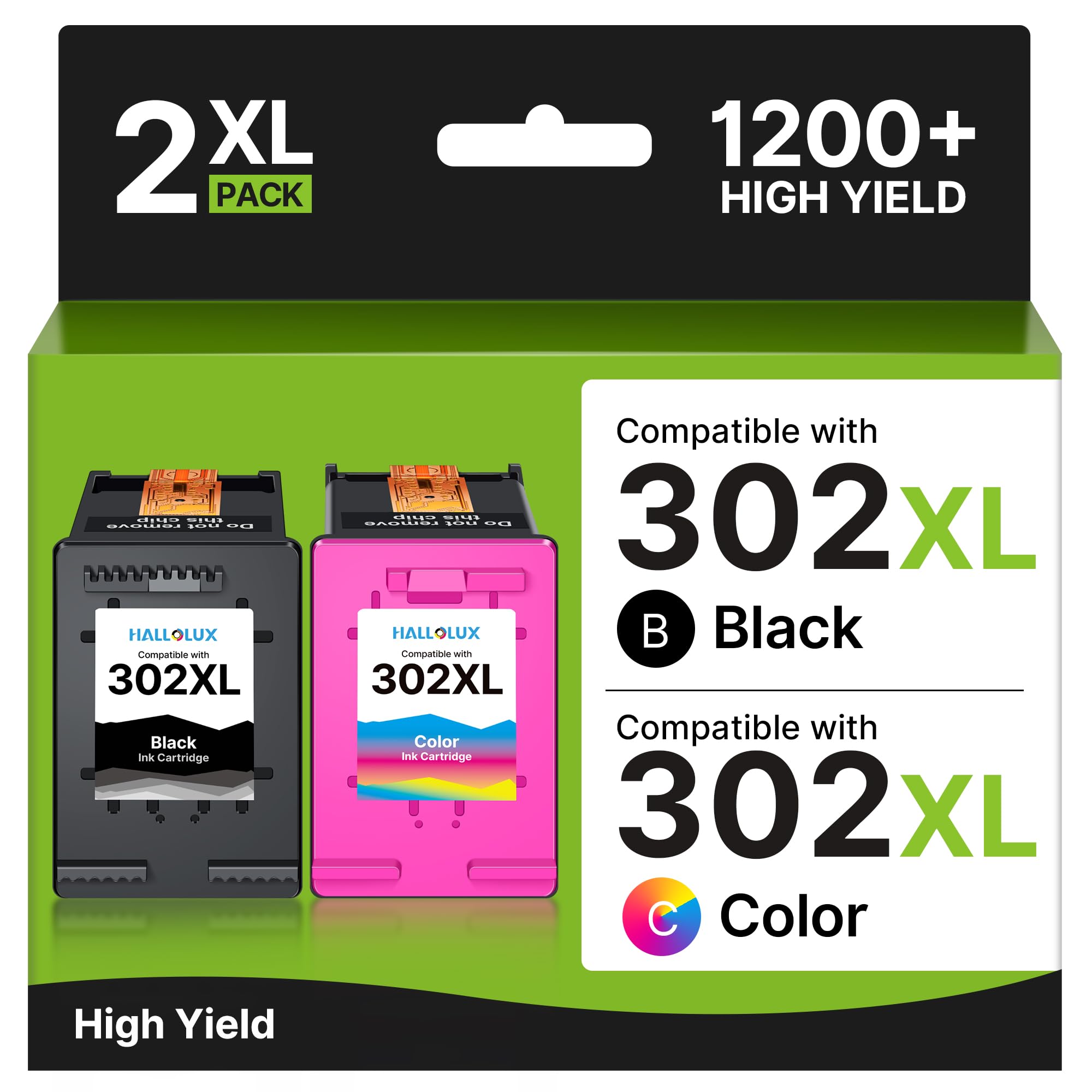 302XL Ink Cartridges Black and Colour Replacement for HP 302 302XL Ink