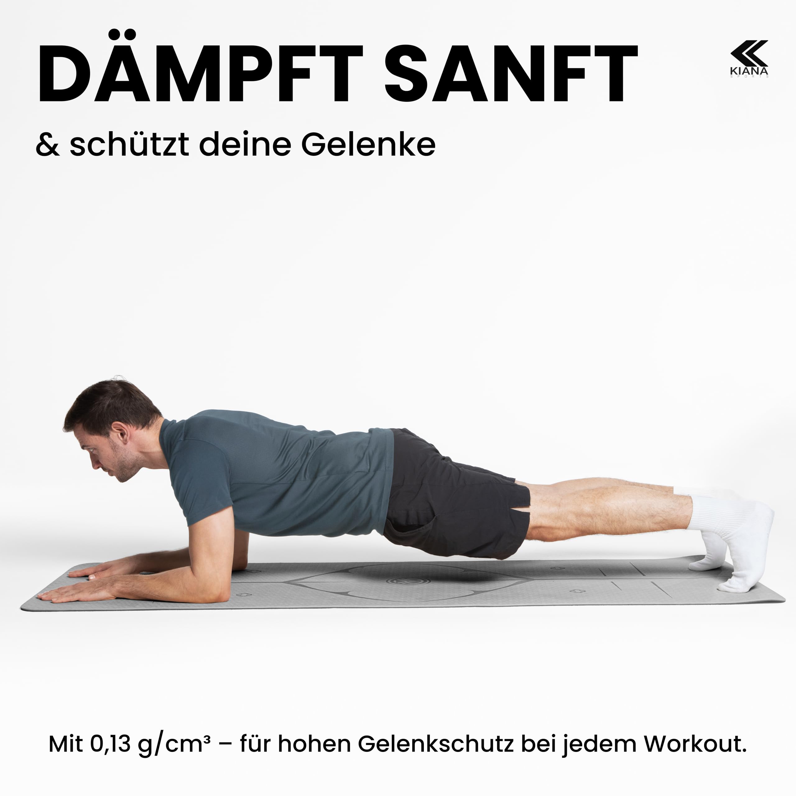 KIANA SPORTS Yoga Matte – Rutschfeste Sportmatte in Deutschland entwickelt – 2 Komfort-Dicken – Formstabile Yogamatte & Gymnastikmatte – Ideale Fitnessmatte für Yoga & Pilates zuhause oder im Studio