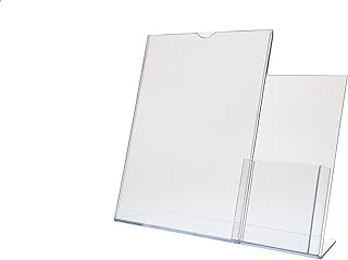 6 Pack Acrylic Sign Holder Slant Back Clear Acrylic Tabletop Display for 8.5