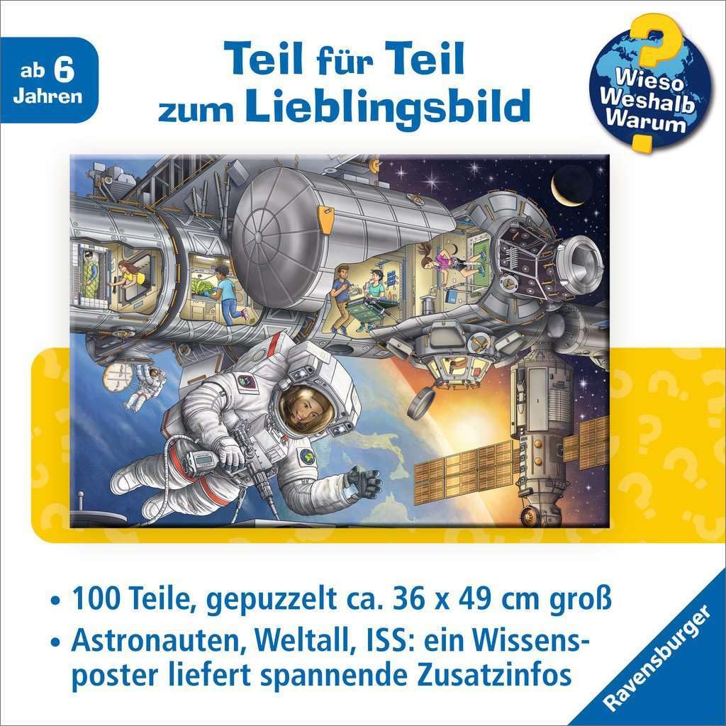 RAVENSBURGER 12939 PUZZLE 100 PEZZI MISSIONE NELLO SPAZIO - 6 ANNI