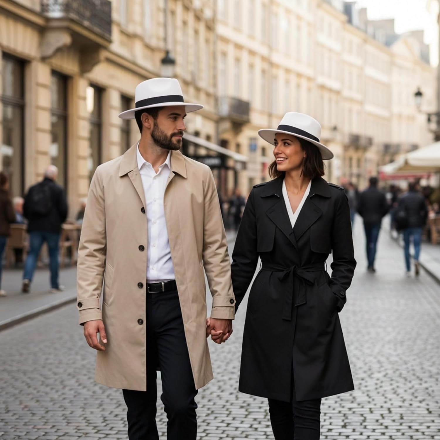 Classic Fedora Hats for Men and Women Wide Brim Felt Panama Hat Vintage 1920s Gangster Hat