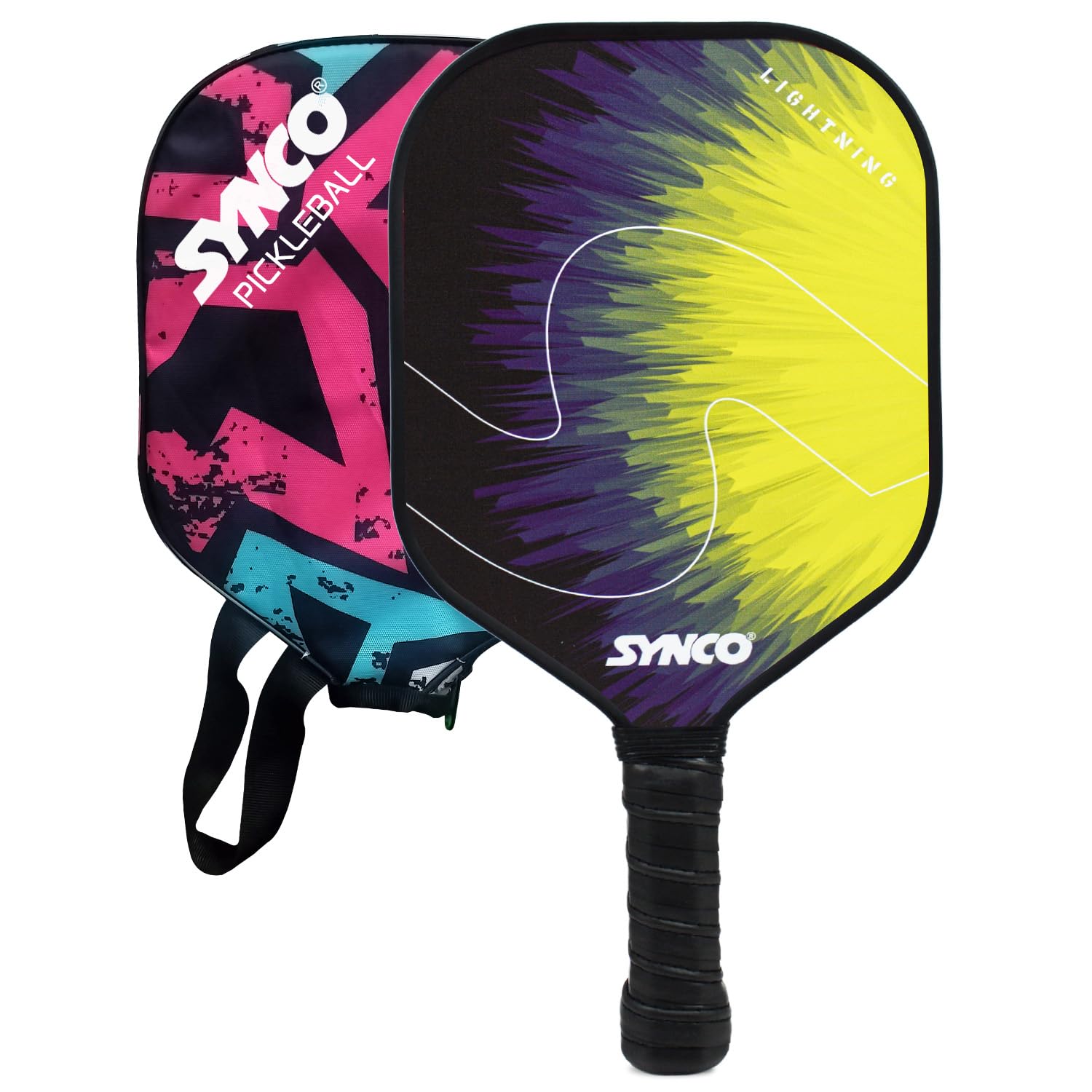 Synco Pickleball Paddle Racket | Performance Lightweight Pickle Bat Racket with Cover | Pickleball Racket with Polypropylene Honeycomb Core and Cushion Comfort Grip (12mm, Lightning Yellow) (B0CZHT7CSS) Amazon Price History, Amazon Price Tracker