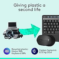 Vista 5 de Logitech MK345 Combo de teclado y ratón inalámbricos con reposamuñecas, receptor USB de 2.4 GHz, compatible con PC, laptop, negro