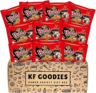 Korean Ramen Variety Pack Gift Box (10 Count) – Spicy Buldak Noodle Assortment for Birthdays, College Care Packages, Office Snacks, and Gift Baskets