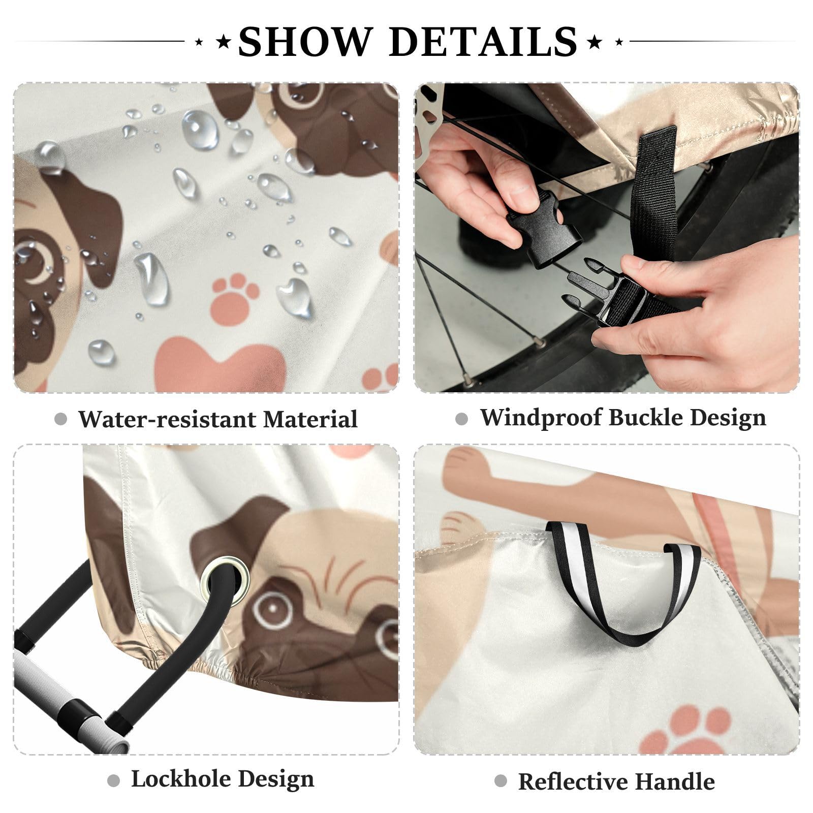 Housse de vélo imperméable avec trous de verrouillage - Résistante aux UV - Pour intérieur et extérieur - Convient à la plupart des cobertor para bicicletas para lluvia y sol