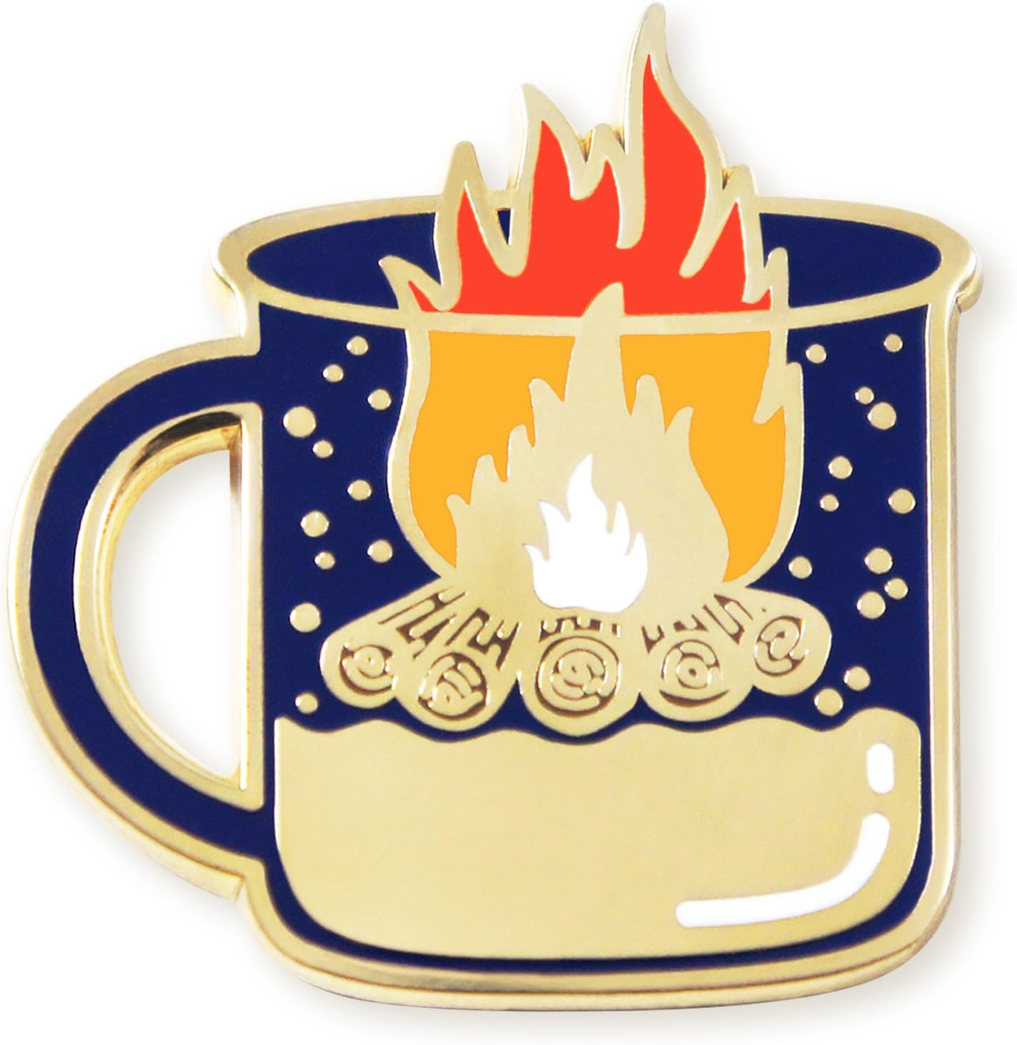 "Happy Camper- Bonfire Lapel Pin | Camp Mug | B grade with minor flaws | FREE sticker