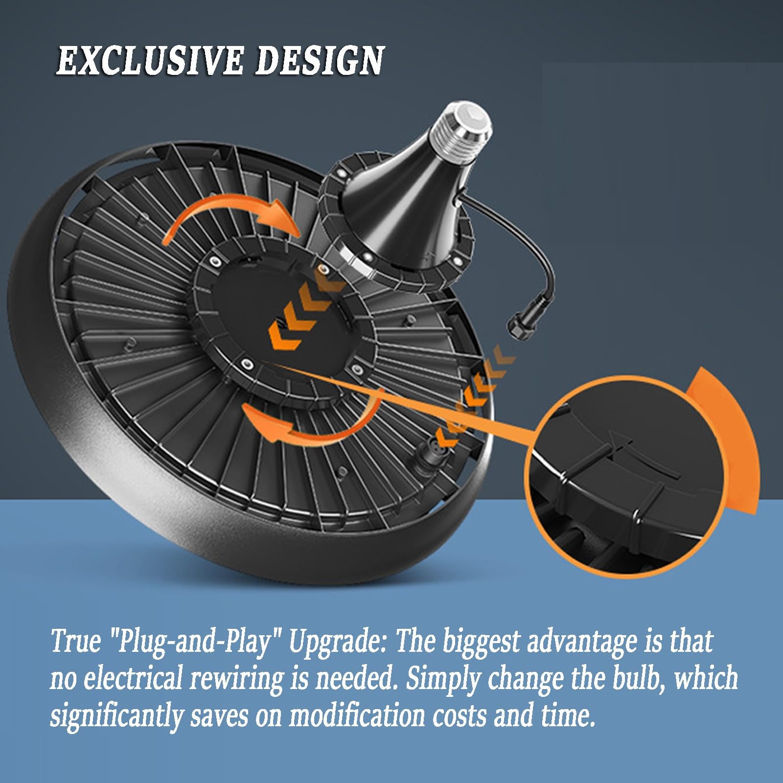 8 Pack LED High Bay Light E40 E27 100W 150W 200W UFO LED High Bay Light Bulb Plug — view 3