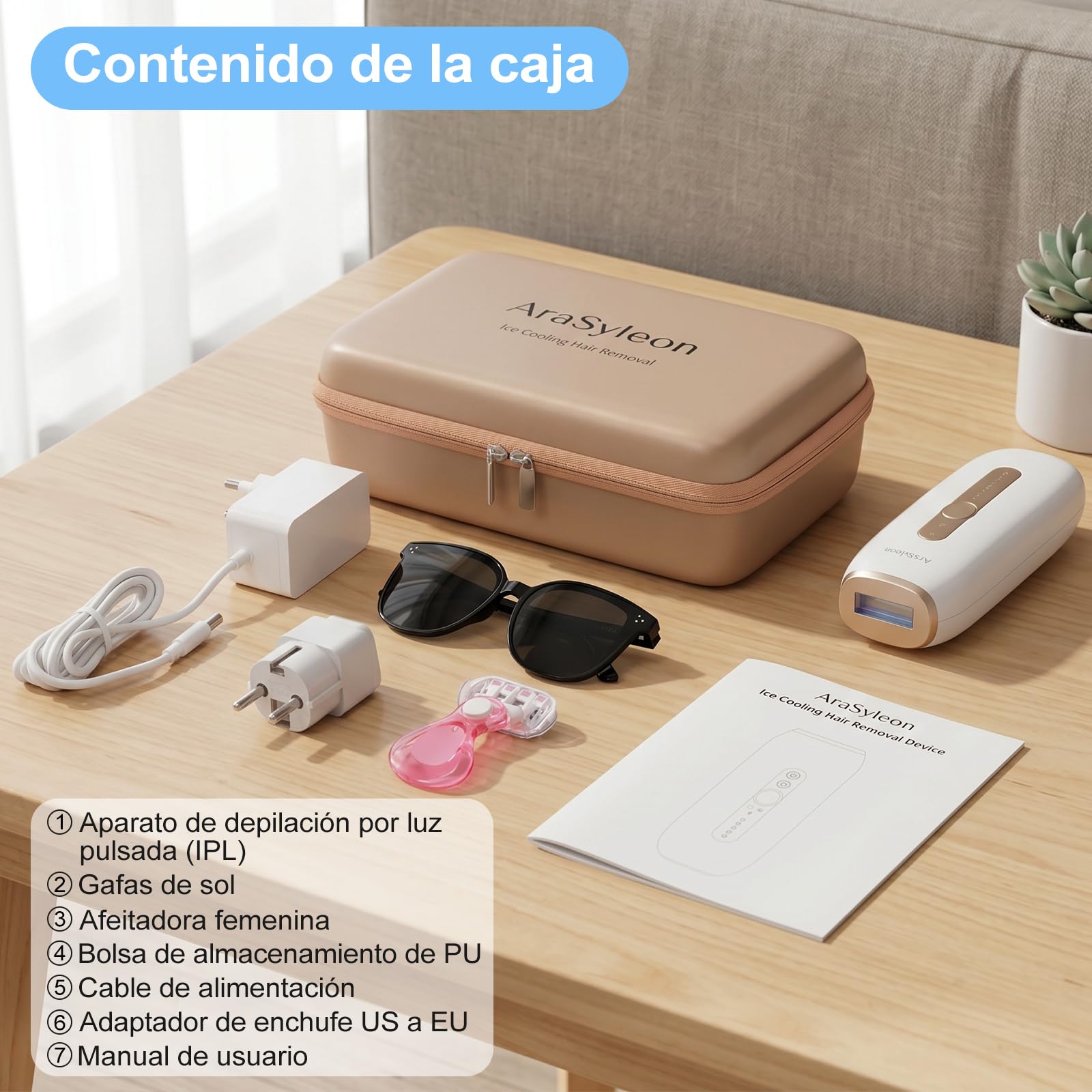Depiladora IPL 600-1200nm Reducción Permanente Enfriamiento Zafiro Indolora 5 Niveles 3 Modos