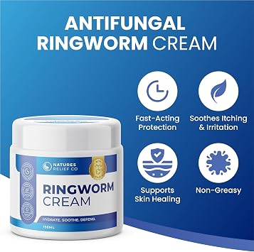 Antifungal Ringworm Cream | Fast-Acting Relief | 150ml | Non-Greasy, Quick-Absorbing Formula with Tea Tree & Thyme Oils | Effective Natural Treatment for Skin Infections
