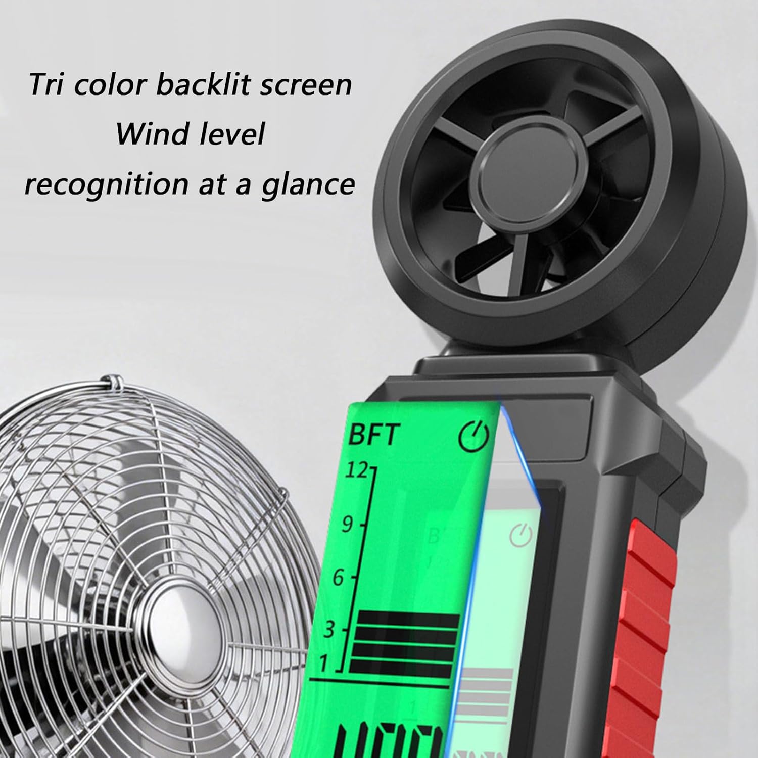 Anemometer Wind Gauge Speed Measuring Device with 10 Minutes Auto Shutdown and Shockproof ABS Construction Construction ABS Wind Measuring Device