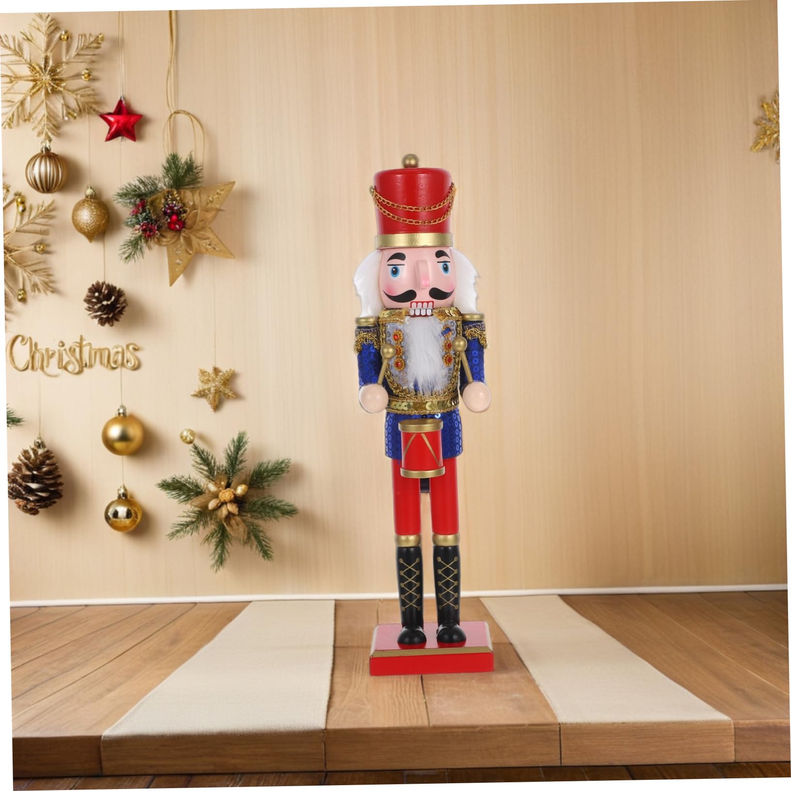 ULTECHNOVO Nussknacker Soldat Figur aus Holz Traditionelle Weihnachtsdeko Dekorative Statue für Schreibtisch und Regal