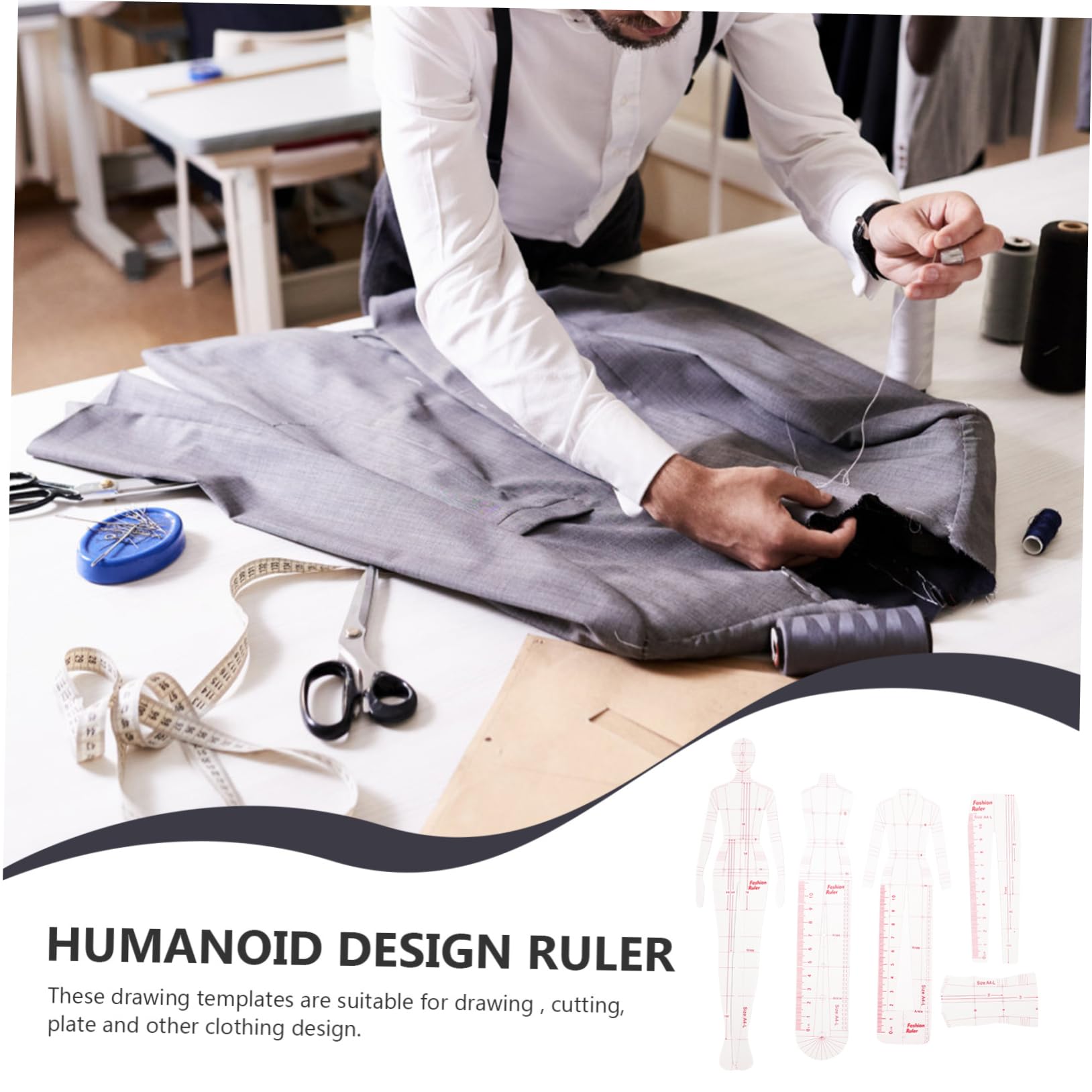 TEHAUX 2juegos Plantilla De Regla De Dibujo De Moda Para Mujeres Conjunto De Rulers De Costura y Medición Para Diseño De Ropa Herramienta Práctica Para Principiantes y Modistas