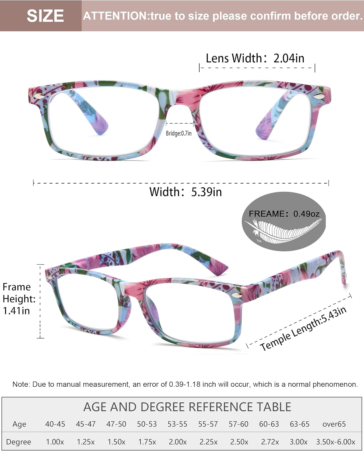 Stylish Reading Glasses for Women, Blue Light Blocking Readers, Ladies Eyeglasses,Cheaters - Image 3