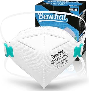 NIOSH Approved N95 Mask Particulate Respirators, Pack of 20 N95 Face Masks, Individually Wrapped, Universal Fit
