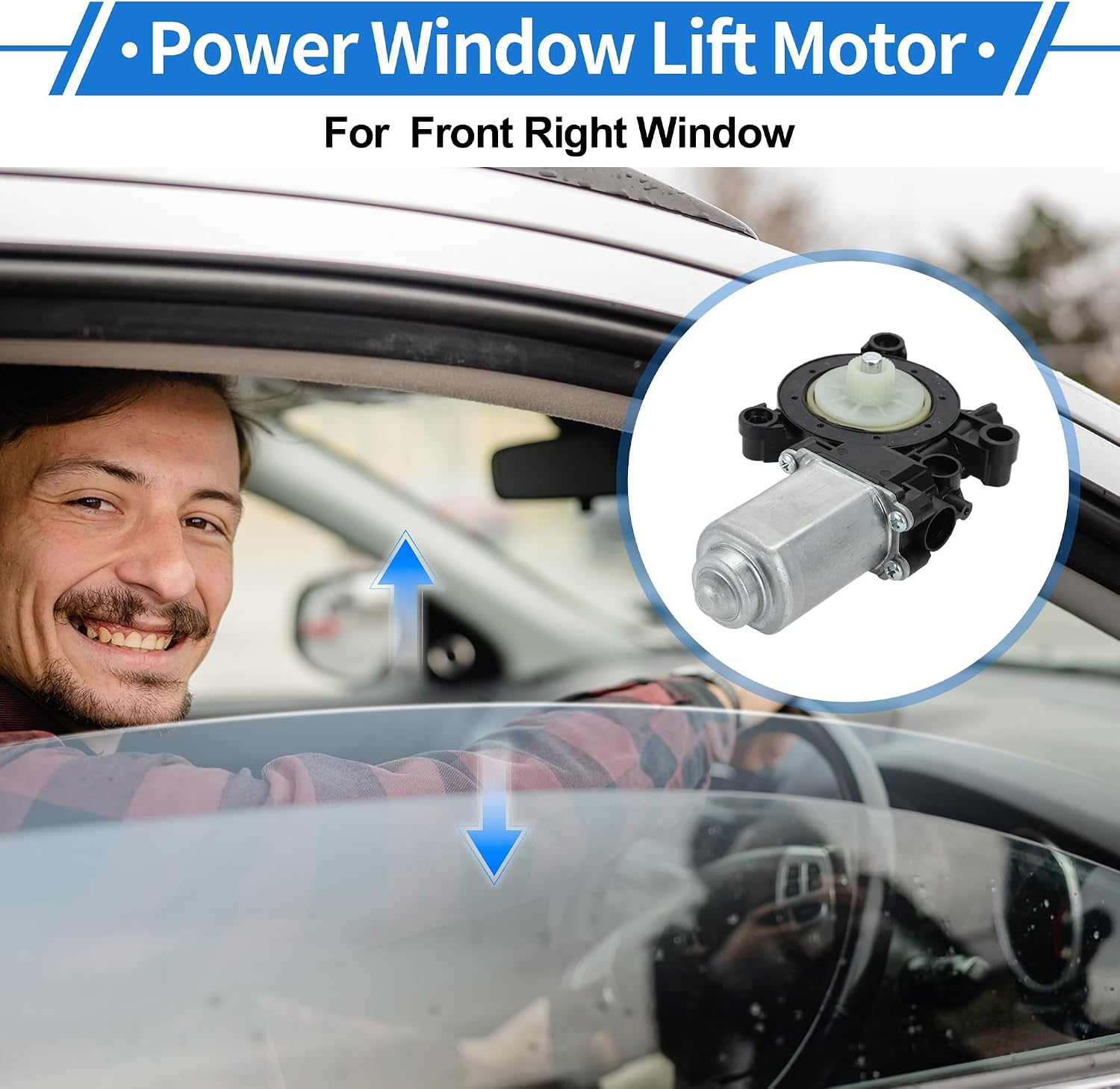 Front Right Power Window Regulator Lift Motor for Hyundai Elantra 2017-2020 No.82460F2000 2 Pin Car Window Glass Lift Motor
