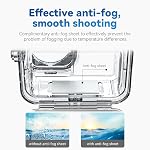 TELESIN Waterproof Case with Anti-Fog for DJI Action 5 Pro 4/3 Camera, Underwater Housing Shell Cage Supports 45M/148FT Deep Diving Scuba Snorkeling with Quick Release Bracket Screw Accessories