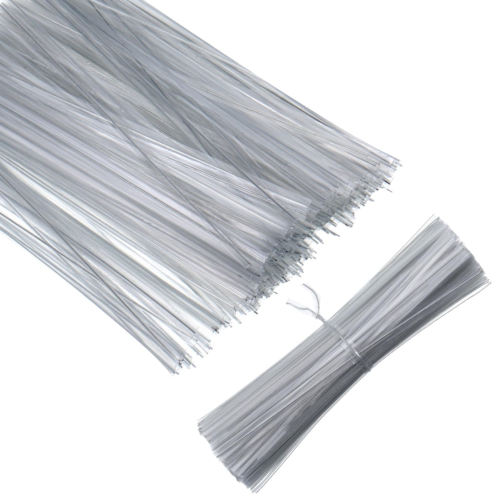 Thinp 1000 Pcs Clear Twist Ties, 4 Inch Metal Wire Twists Tie Reusable Plastic Twist Ties for Plastic Bags Bread Coffee Bags Gift Wrapping Cords - Garden Plant Tie Strips, Flexible and Coated