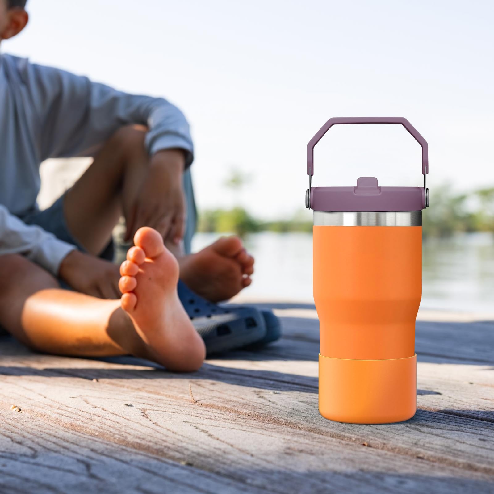 Linkidea Lot De 2 Protège-bouteilles Compatibles Avec Les Gobelets Stanley Quencher H2.0 (20oz/30oz/40oz) Et IceFlow Flip (20oz/30oz) Et Protège- Bouteilles En Silicone (Anthracite