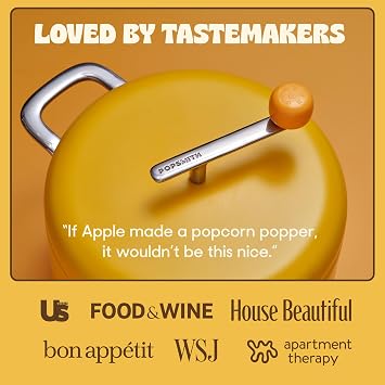 Popsmith Popcorn Popper in Butter - 6 Quart Stovetop Popcorn Machine - Stainless Steel Popcorn Maker Compatible with All Stovetops