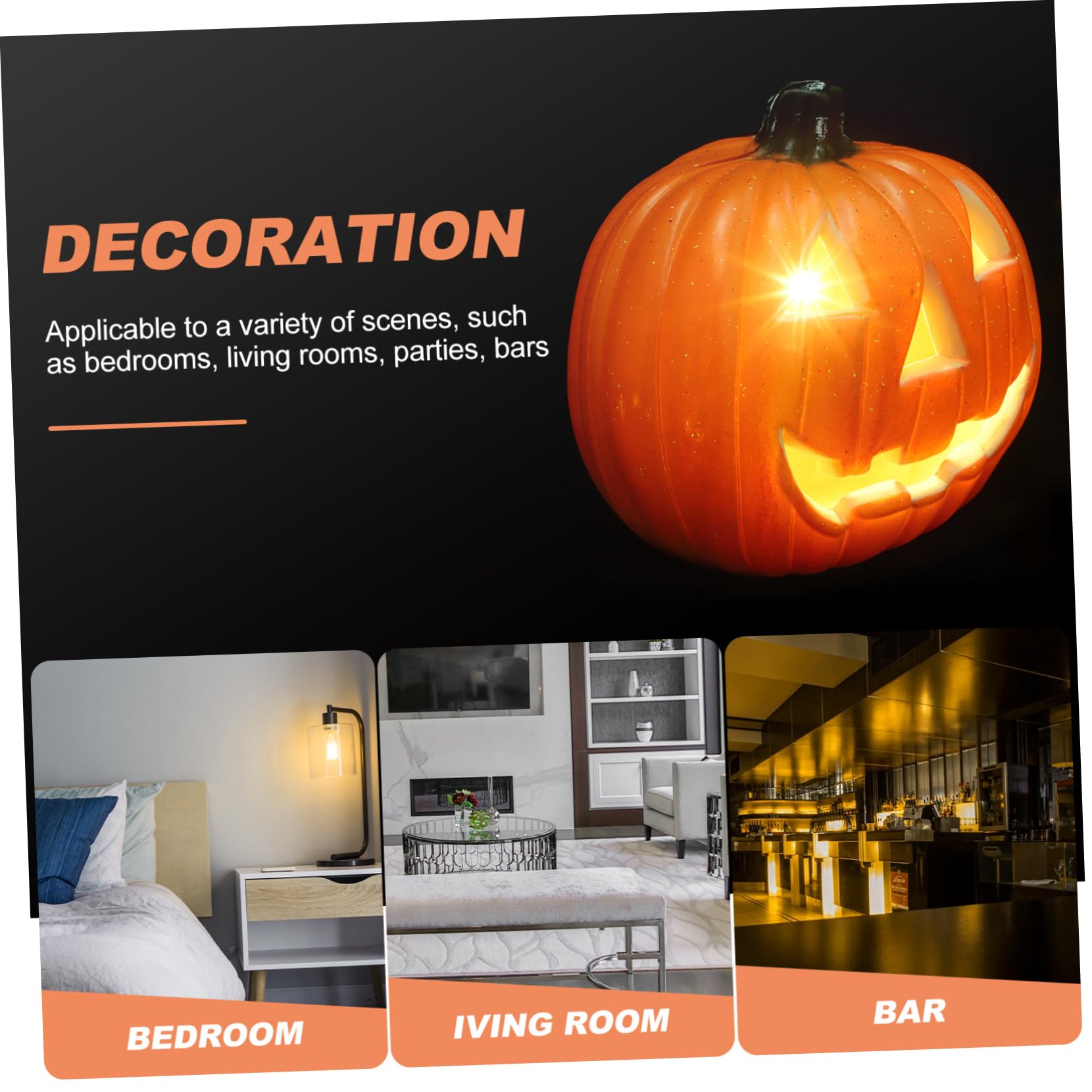 Zerodeko Cartoon Pumpkin Table Lamp LED Halloween Light for Indoor Outdoor Decor Decorative Pumpkin Lantern for Halloween Parties Fall Table Centerpieces
