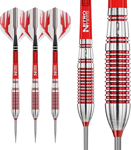 Miniatura 6 de Red Dragon Reflex - Juego de dardos de tungsteno con vuelos y tallos