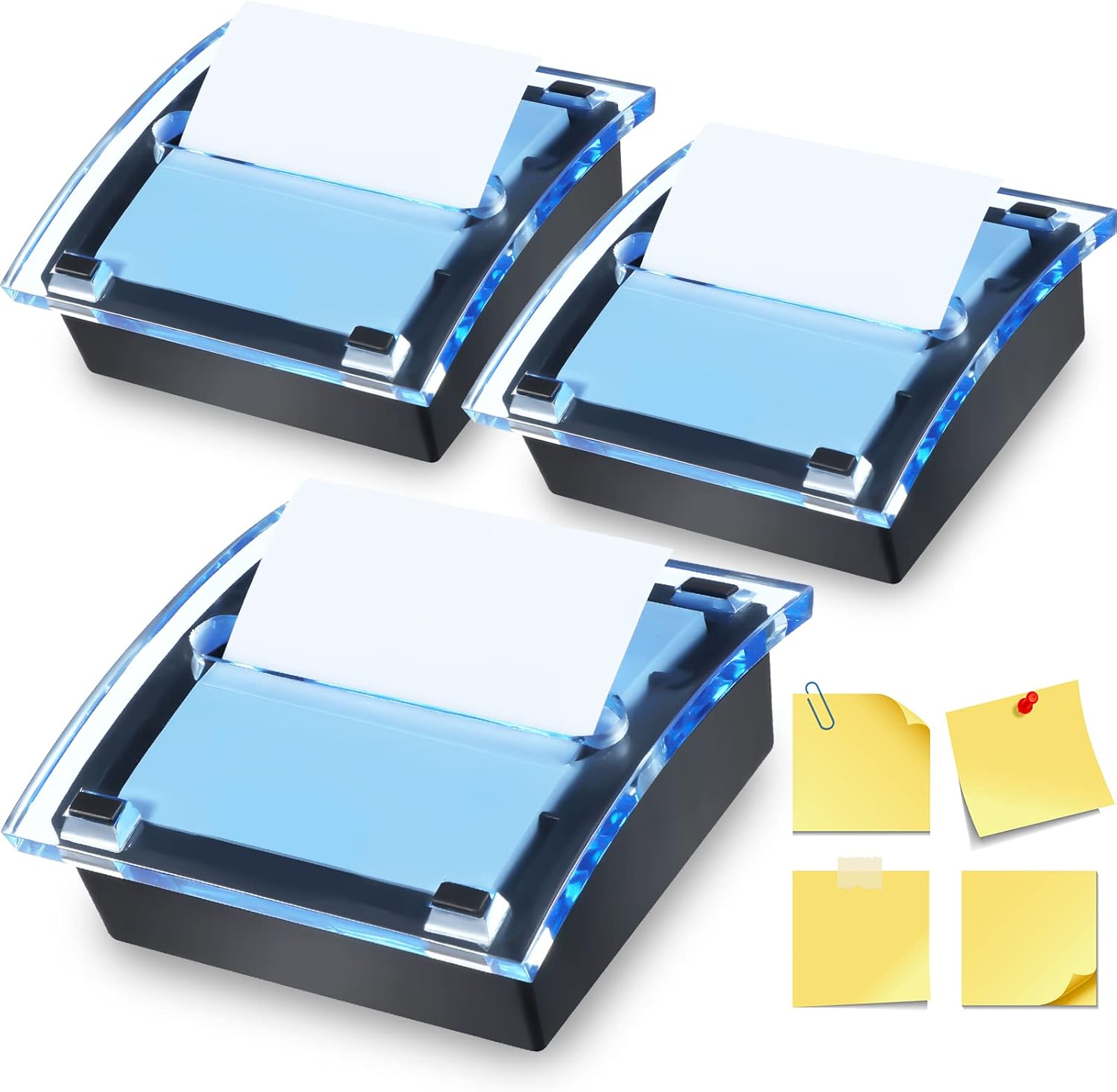 Pop Up Notes Dispenser Black Base Clear Top Sticky Notes
