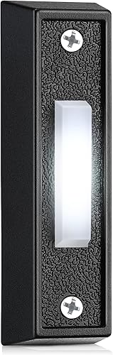 Miniatura 8 de 2 botones de timbre iluminados, botones de timbre de puerta con cable, timbre de puerta LED, interruptor de timbre montado en la pared, botón de