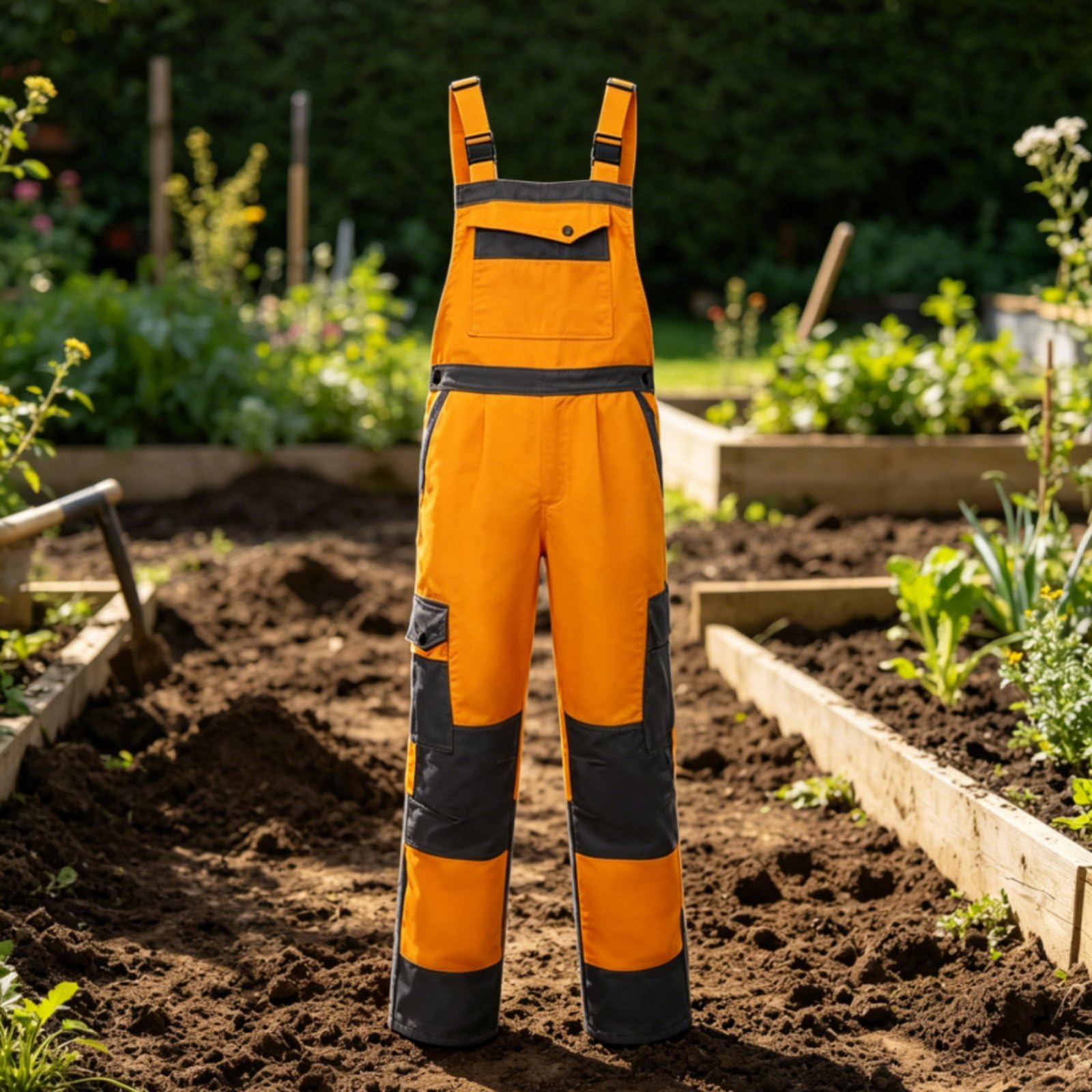 Schnittfeste Latzhose Arbeitslatzhose Arbeitshose Schutzlatzhose mit Schildender Mehrlagentechnik Und Stabilem Latzträger mit Werkzeugtaschen für, S