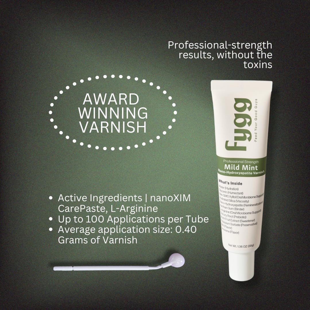Fygg Nano-Hydroxyapatite Dental Varnish | Fluoride-Free Enamel Repair for Sensitive Teeth | Mild Mint Flavor, Suitable for Adults & Kids (1.36oz, Vanilla) - Image 6