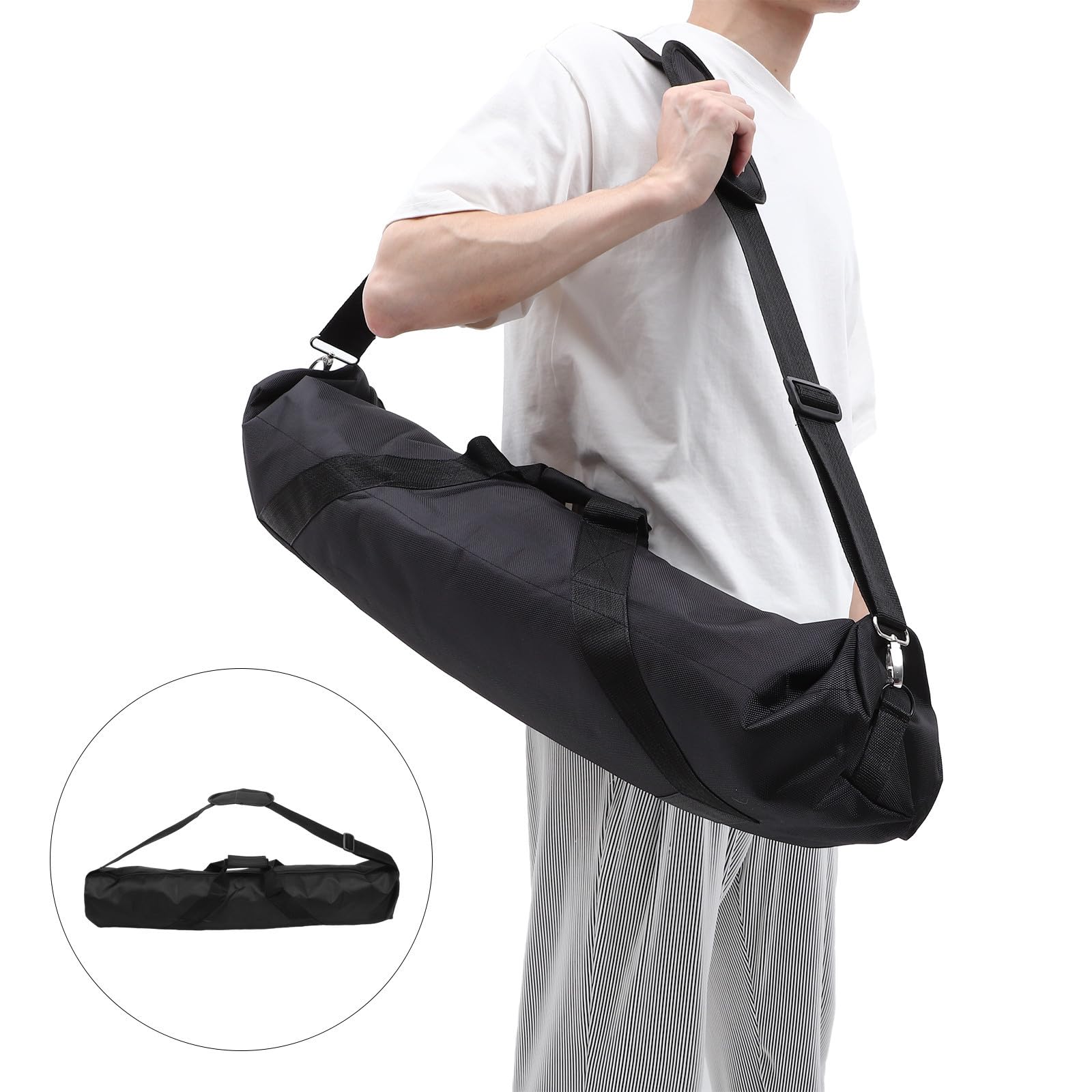 Borsa per Trasporto Treppiede e Stativi per Luci Oxford e Nylon Chiusura a Zip Versatile per Fotografia e Campeggio Nera