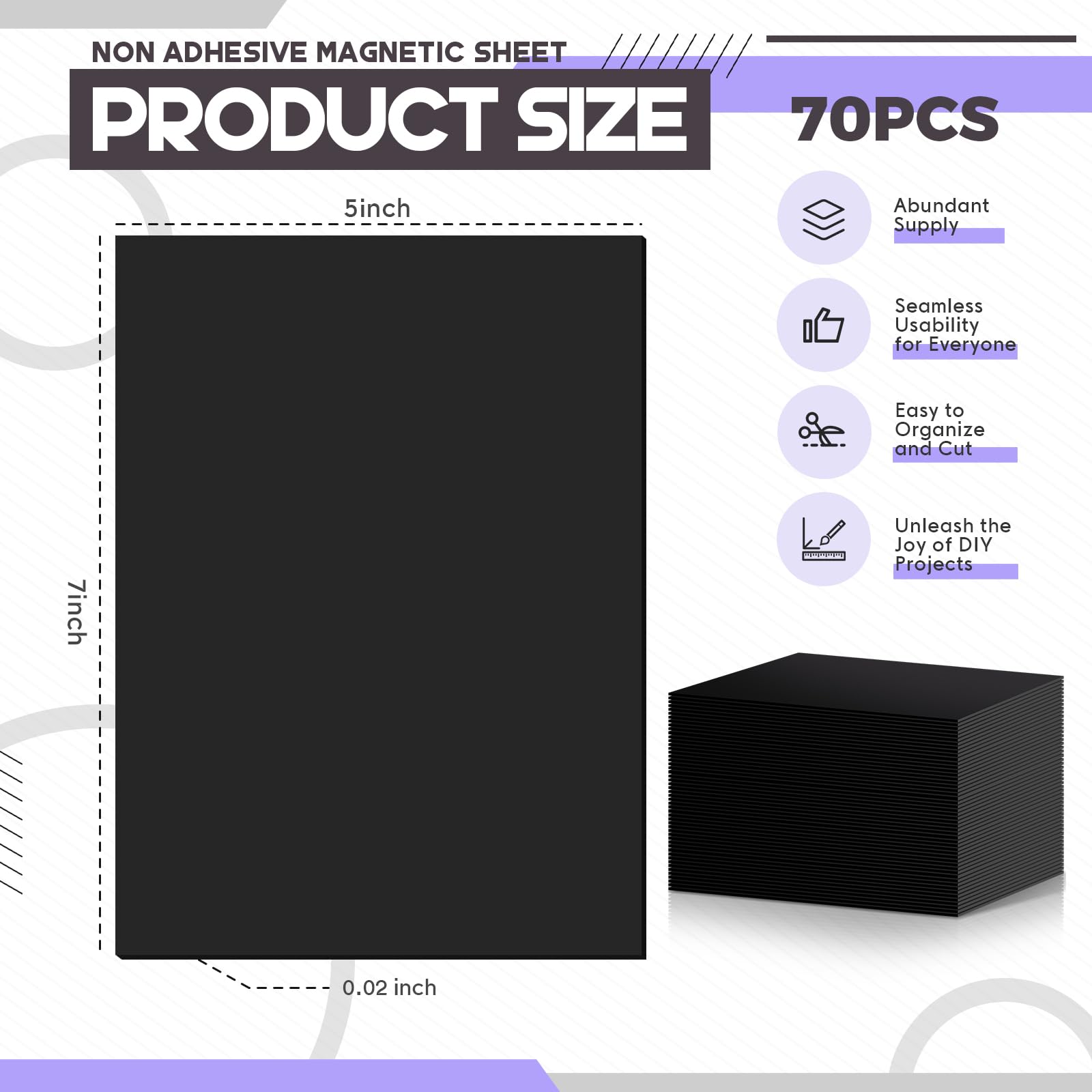 70 Pcs Non Adhesive Magnetic Sheet 5 X 7 Inch Flexible Magnetic Sheets - View #7