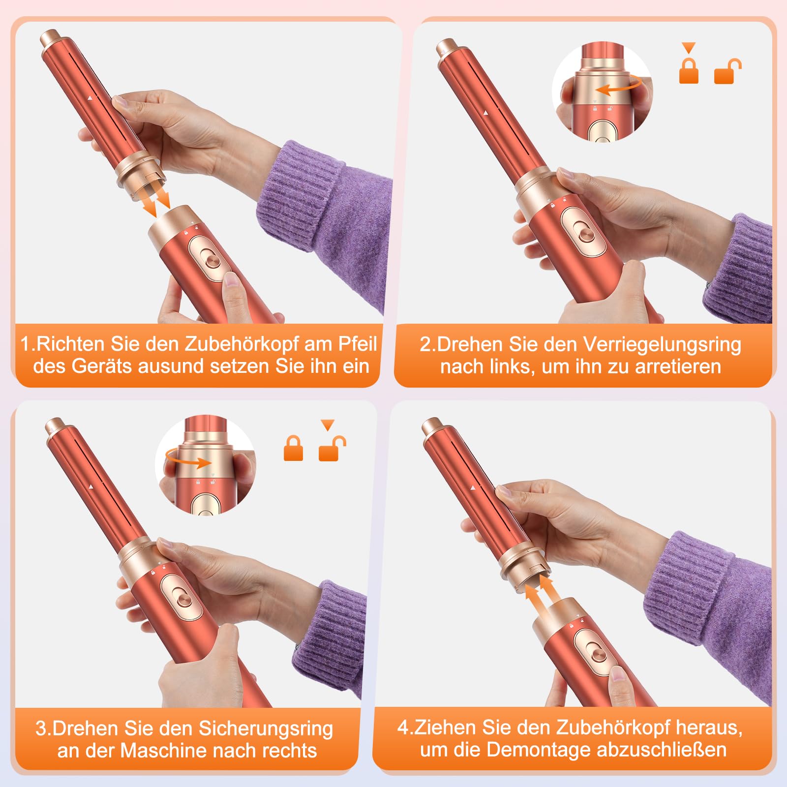 5-in-1-Föhnbürsten, Abnehmbares Styling-Werkzeug Zuhause, Reisen und Salon | Upgrade-Haartrockner & Föhnbürste & 32MM Lockenwickler & Paddelbürste, Heißluft-Styling-Tools Volumen-Glätter Lockenstab