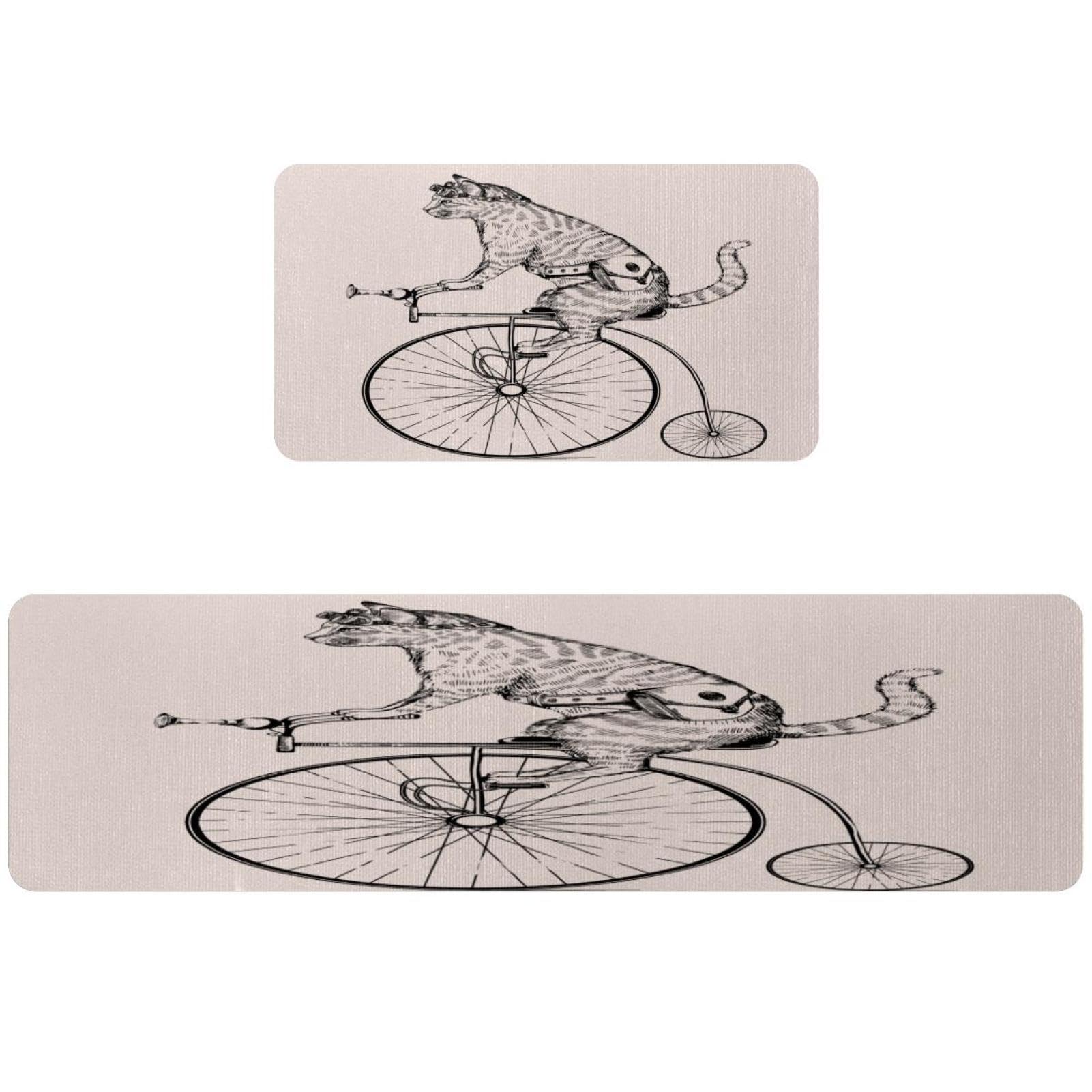 Alfombrillas de cocina VAPOKF de gran durabilidad, set de 2 alfombras con diseño de alta definición