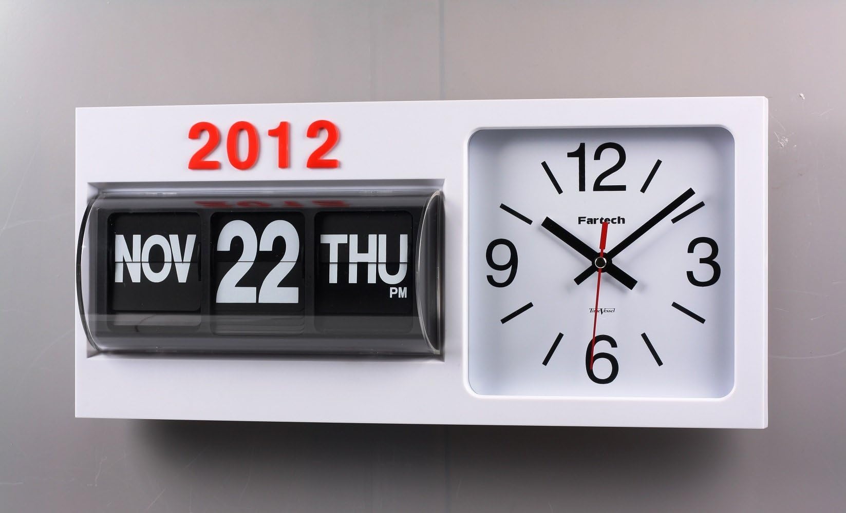 FARTECH Auto Calendar Flip Clock AD-830 (White)