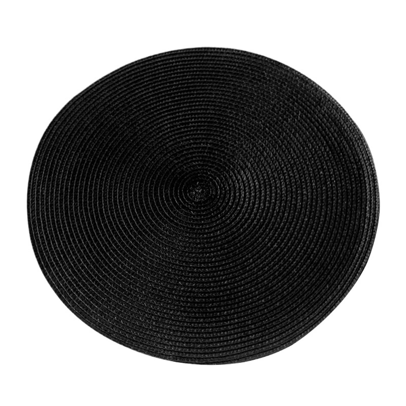 place mats for table Round Placemats For Dining Table Heat-Resistant Stain Resistant Anti-Skid Washable Cotton Woven Tableware Mat for Kitchen Restaurant Dining Table(Black)