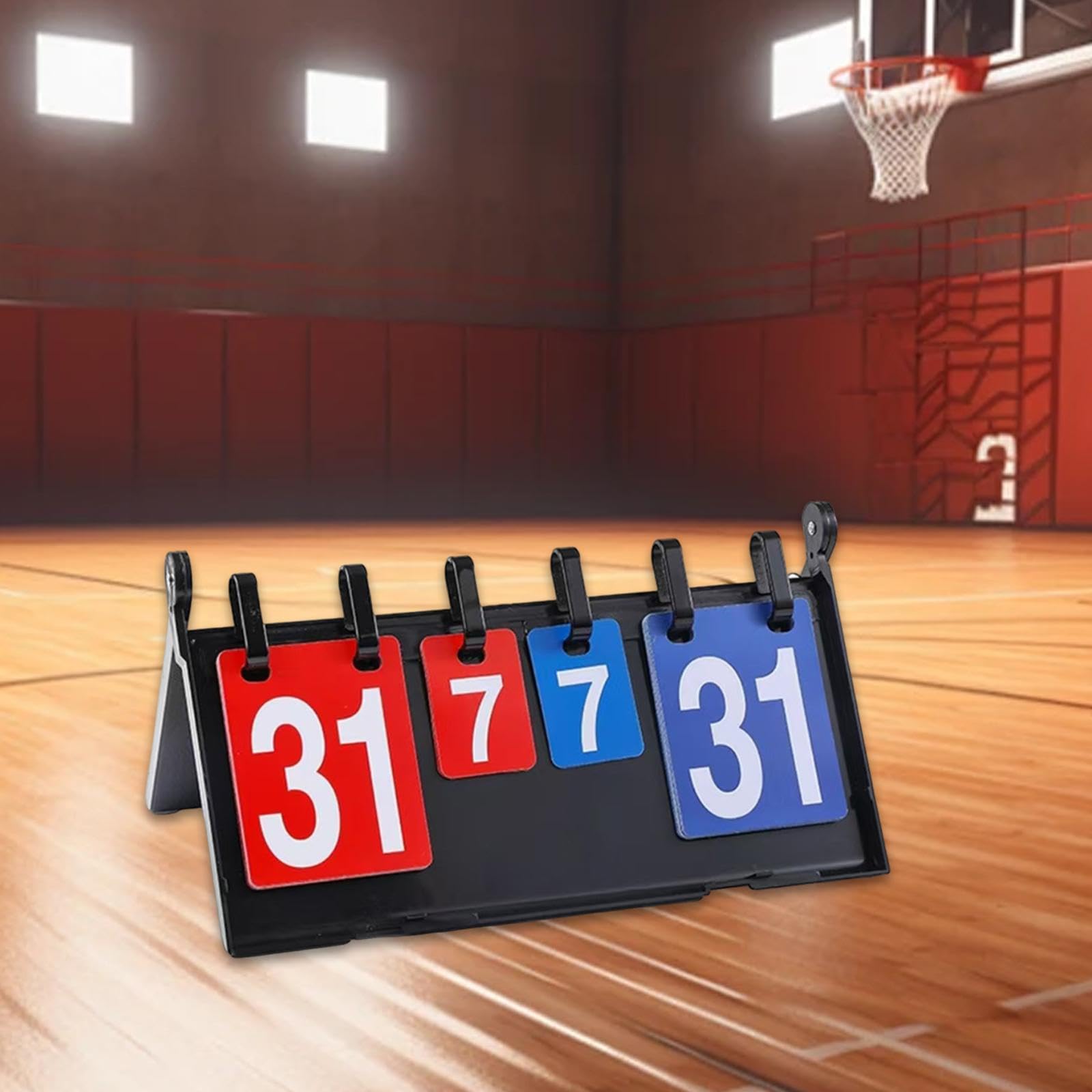 Menolana Sports Scoreboard Tool Foldable Shell Tabletop Score Board Manual Score Cards for Soccer Team Games Indoor Outdoor Badminton