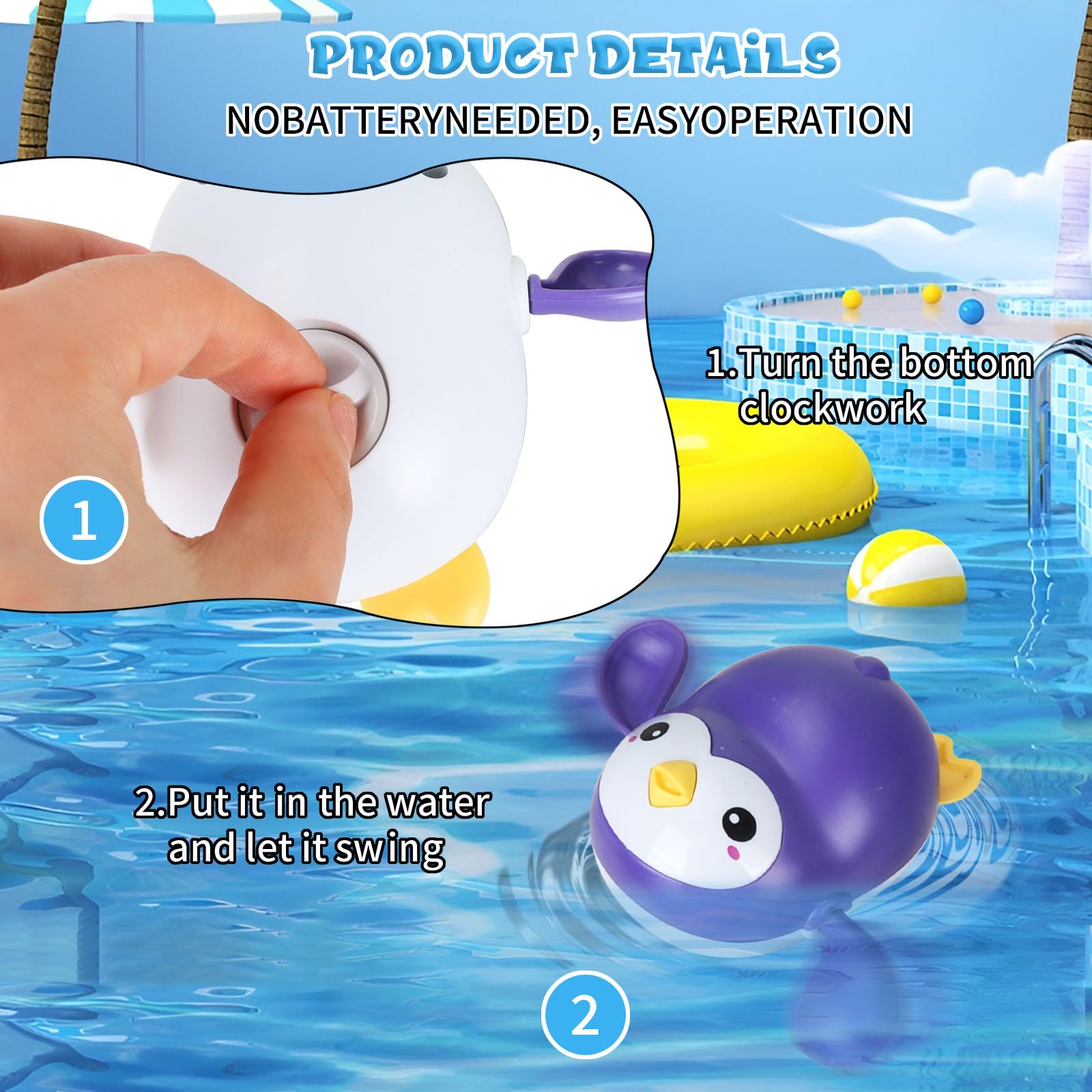 4 Pezzi Giochi Bagnetto Neonato, Animali Giocattolo per Bambino, Bagno per Bambini Giocattoli, Adatto da 1 a 4 Anni, Bambini Giochi da Bagnetto, Giochi da Bagno Galleggianti