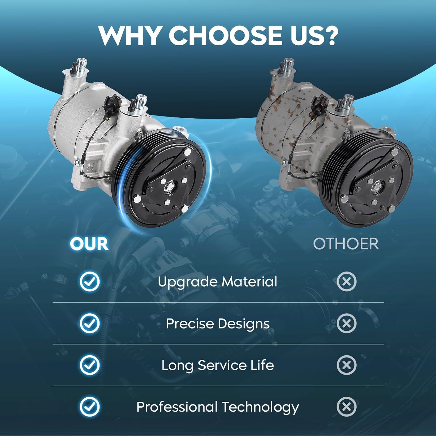 TadaMark Air Conditioner AC Compressor with Clutch Fit for Nissan Frontier 4.0L 2005-2020 for Xterra 4.0L 2005-2015 for Xterra 2.0L 2005 for Suzuki Equator 4.0L 2009-2012 for CO-11037RW, 92600EA31A