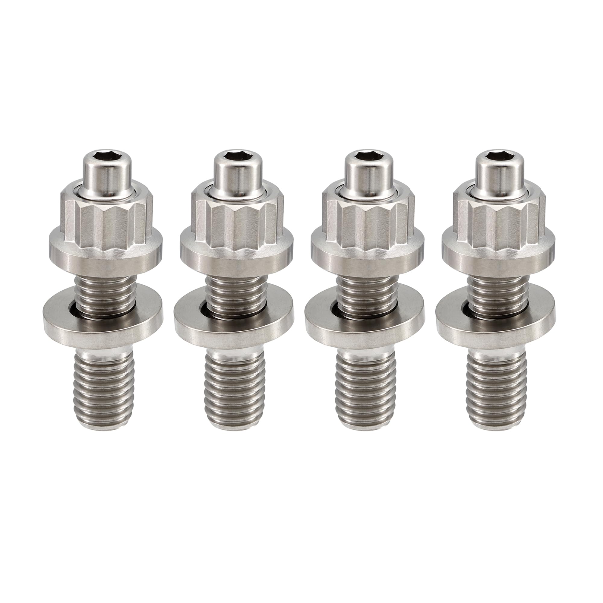 RISON-Titanium 12 Set Titan Stehbolzen für Auspuffkrümmer M8 M10, Auspuffkrümmerbolzen Mutter Kit, Auspuffkrümmer-Flanschmuttern Stiftschrauben Abgaskrümmer für Auspuffanlagen PKW Motoren Geeignet