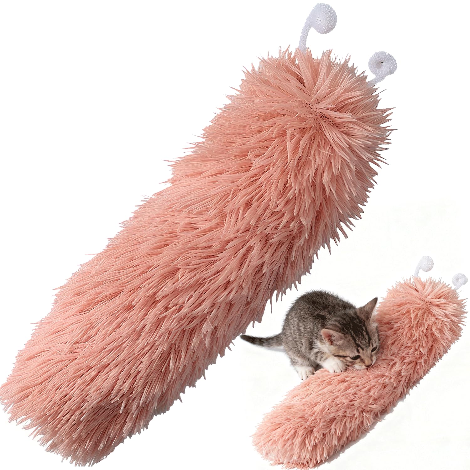 Speedy Panther Plush Catnip Cat Toys, Interactive Cat Chew Toy Pillow for Teeth Cleaning, Bite-Resistant Kitten Kicker Toys, Pink