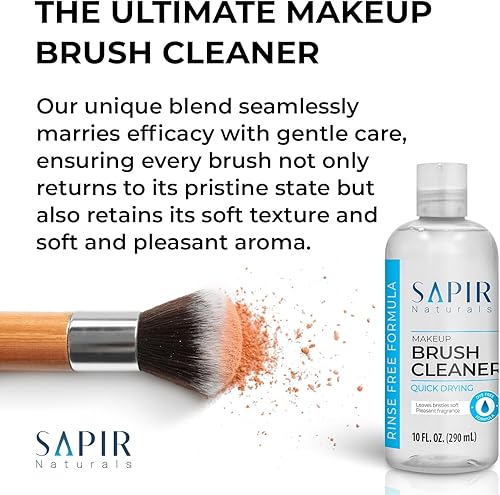 Miniatura 3 de Sapir Naturals Limpiador de brochas de maquillaje prémium líquido de 10 onzas (9.8 fl oz), la mejor solución limpiadora de brochas de maquillaje