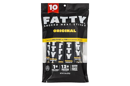 Miniatura 1 de Palitos de carne grasa, carne de res alimentada con pasto, aperitivo alto en proteínas, camping, deportes, viaje por carretera, bajos en