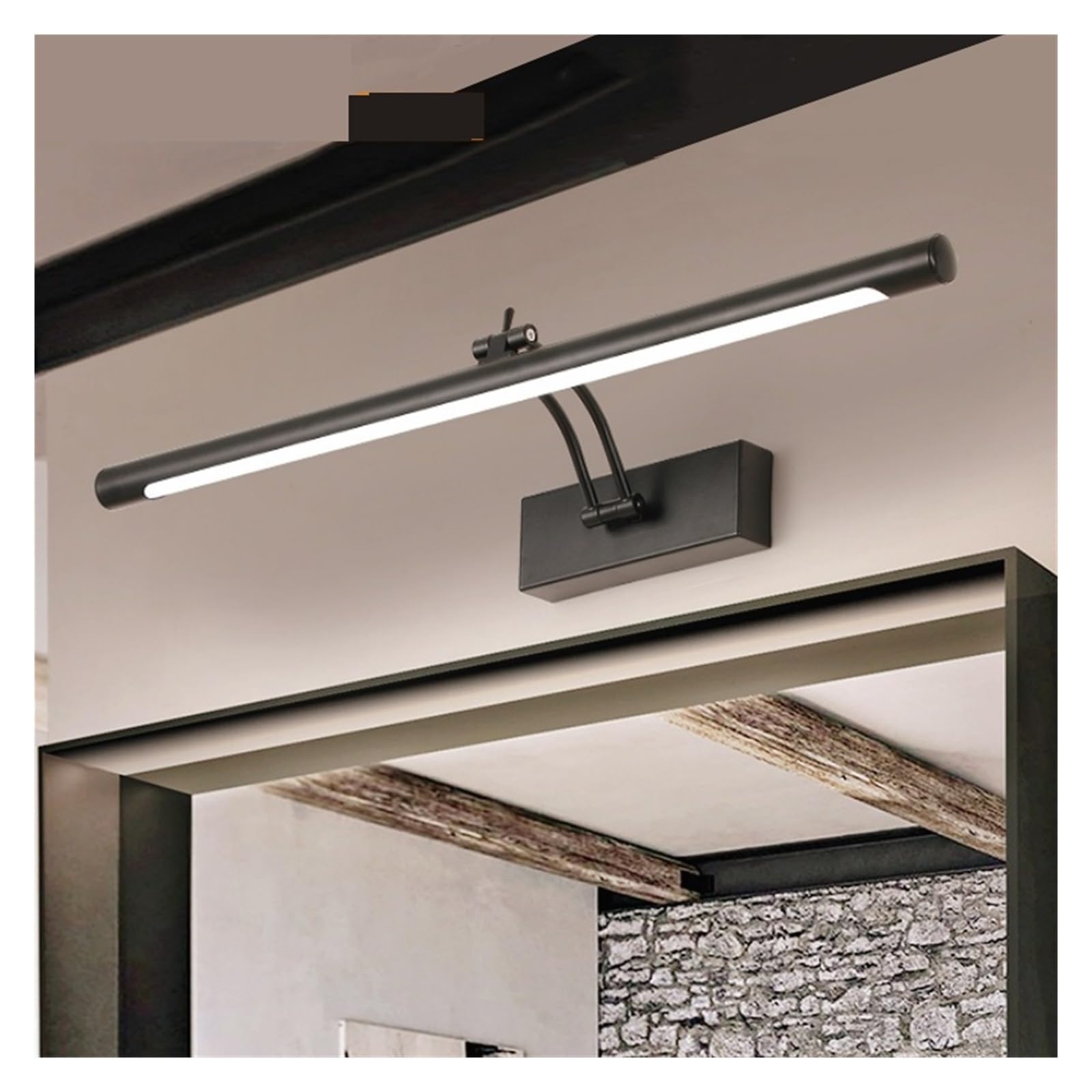 Nowoczesna lampa ścienna LED Vanity 40/55 cm Lustro łazienkowe Czarny kinkiet Kosmetyczka Sypialnia Warerproof Wewnętrzna oprawa ścienna(Nature,BLACK_12W55CM)