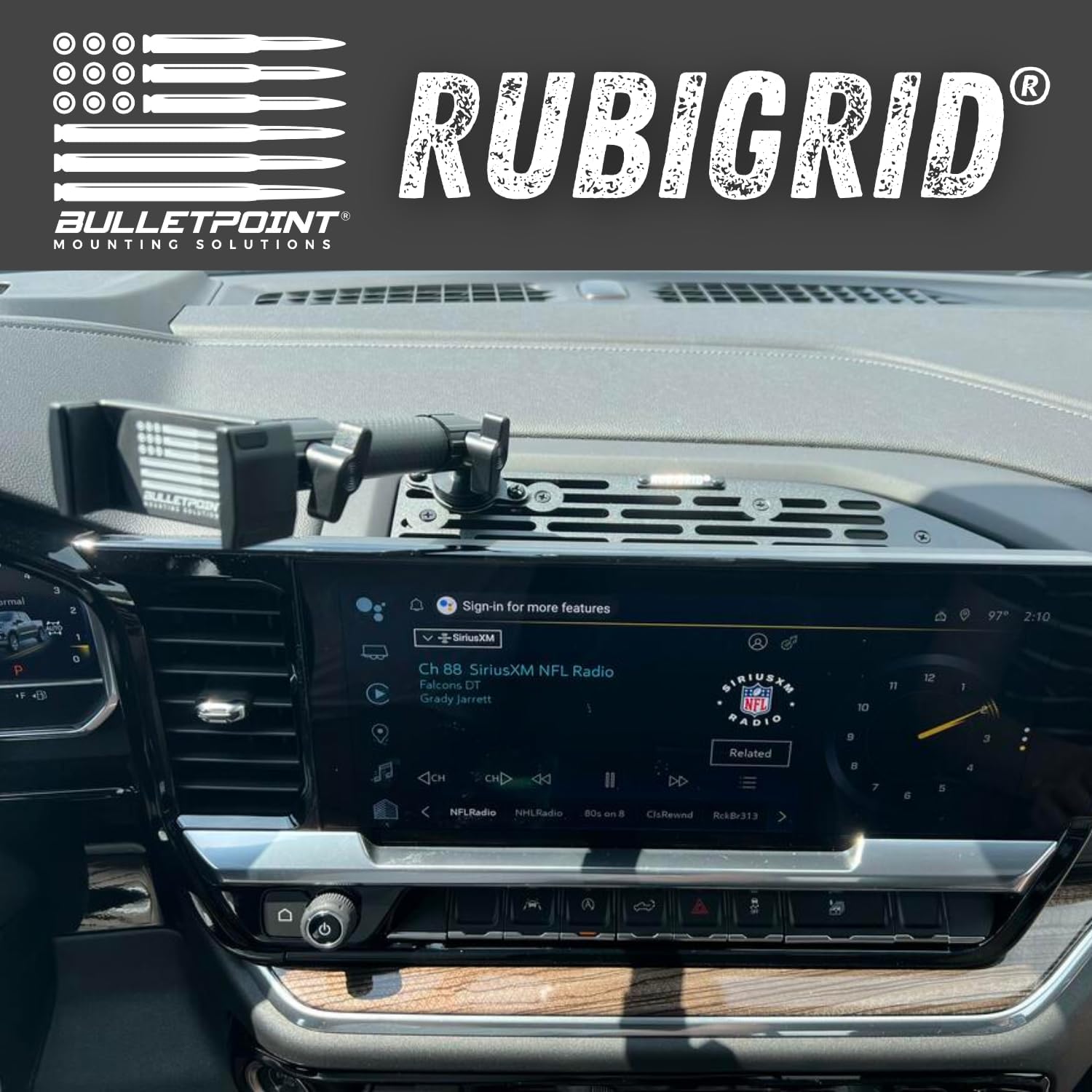 Bulletpoint RubiGrid Metal Dash Mount Phone Holder Compatible with 2022+ Chevrolet Silverado & GMC Sierra